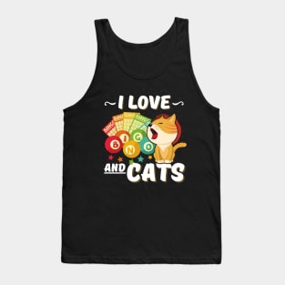 Gambling Cat Lover I Love Bingo And Cats Bingo Player Bingo Game Tank Top